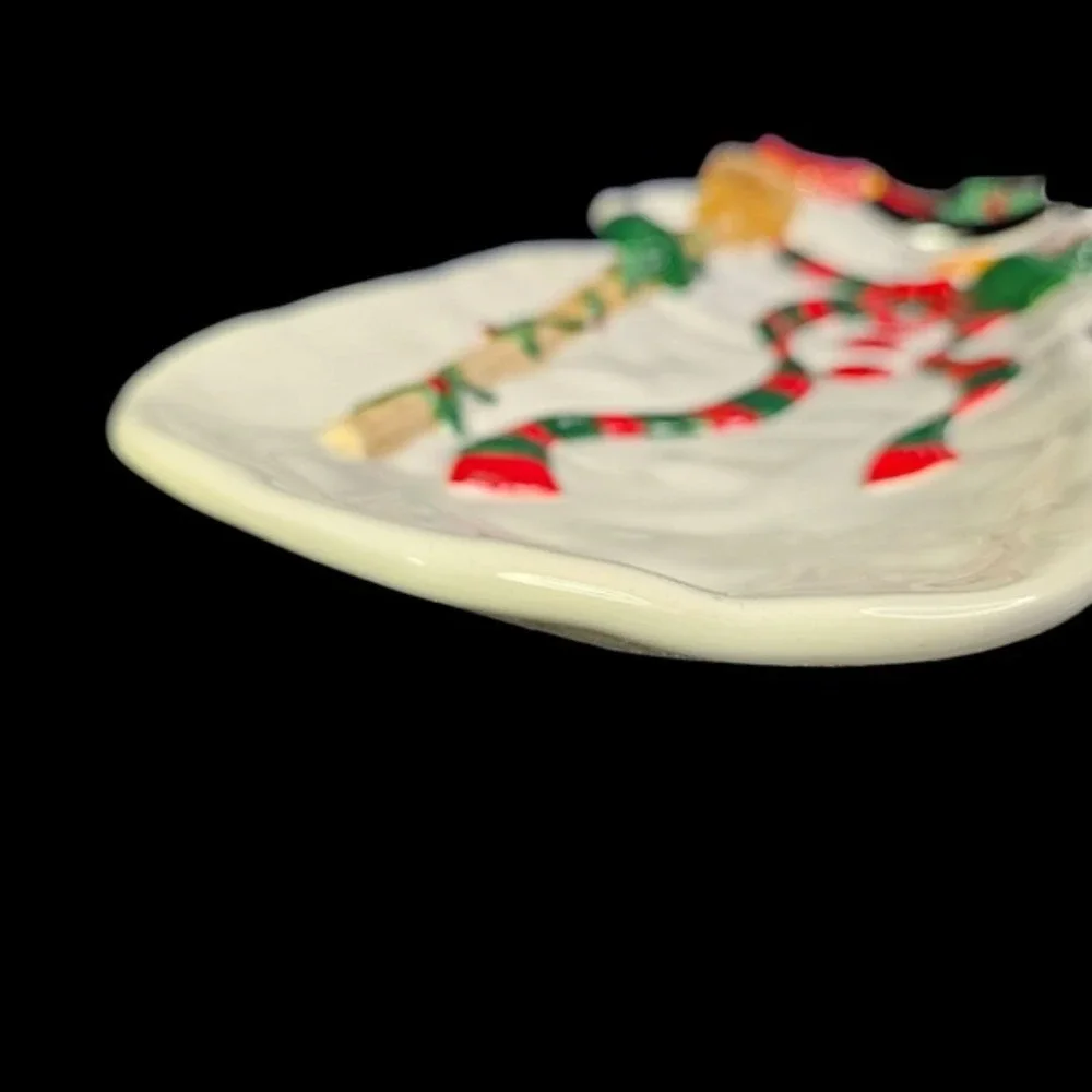 Fitz And Floyd‎ Snack Therapy Snowman Serving Tray Plate Dish Holiday Xmas Decor